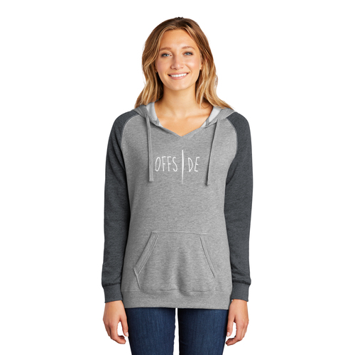 Dallas Texans - District ® Women’s Lightweight Fleece Raglan Hoodie Brand with Offsides II Graphic