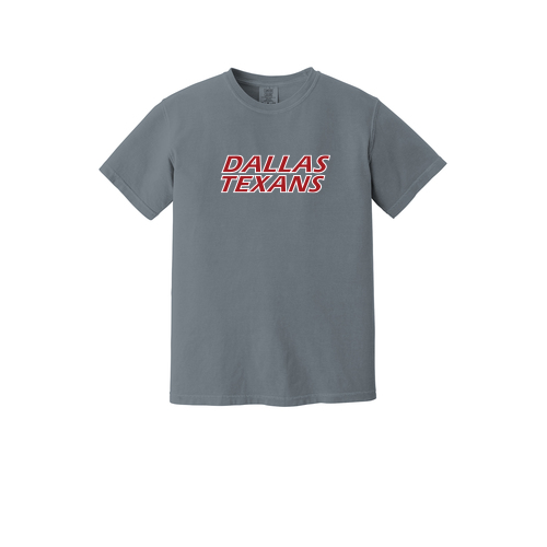 Dallas Texans - Comfort Colors ® Heavyweight Ring Spun Tee - Dallas Texans with Stacked Texans Graphic.