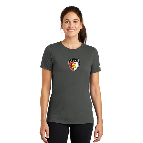 Dallas Texans - Ladies Nike Dri-FIT Cotton/Poly Tee with Texans Vintage Style Crest Logo
