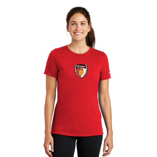 Dallas Texans - Ladies Nike Dri-FIT Cotton/Poly Tee with Texans Vintage Style Crest Logo