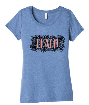 Teacher's Flower - BELLA+CANVAS ® Women’s Triblend Short Sleeve Tee