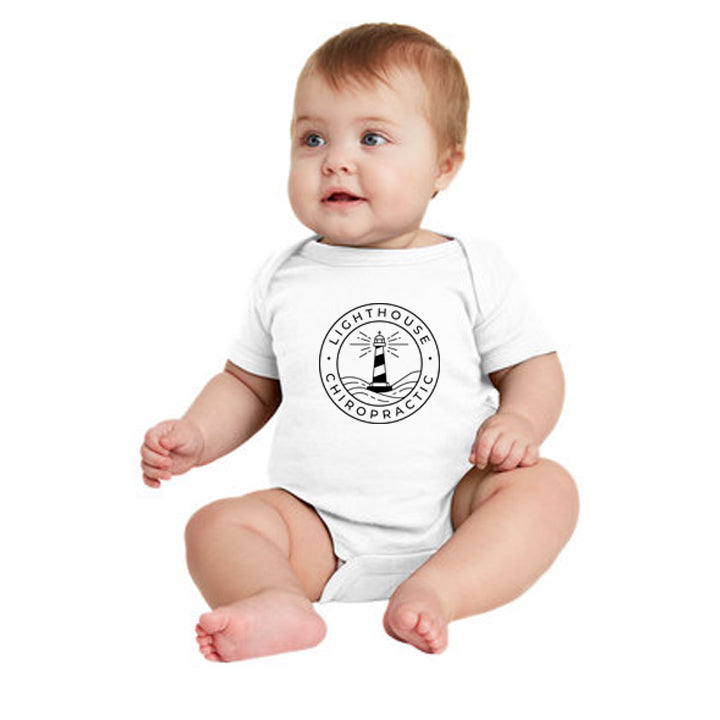 Lighthouse Chiropractic Rabbit Skins™ Infant Short Sleeve Baby Rib Bodysuit