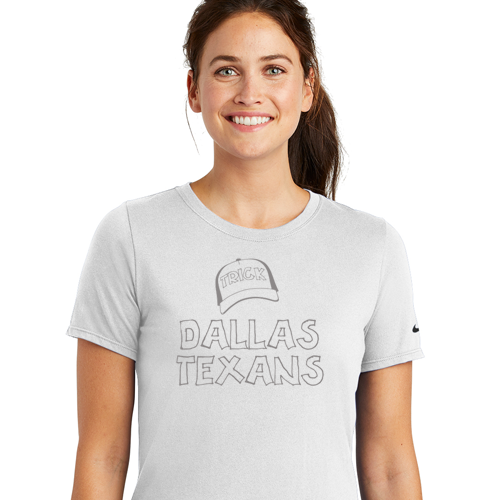 Dallas Texans - Ladies Nike Dri-FIT Cotton/Poly Scoop Neck Tee with Hat Trick Logo