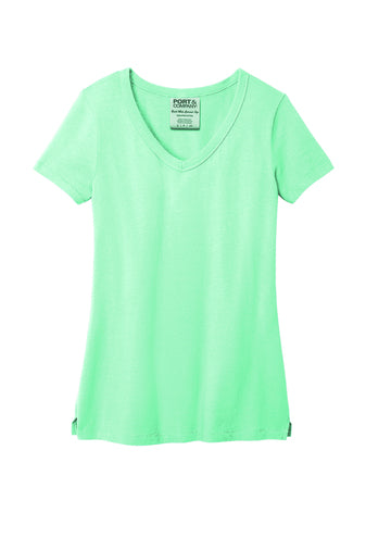 Port & Company® Ladies Beach Wash® Garment-Dyed V-Neck Tee