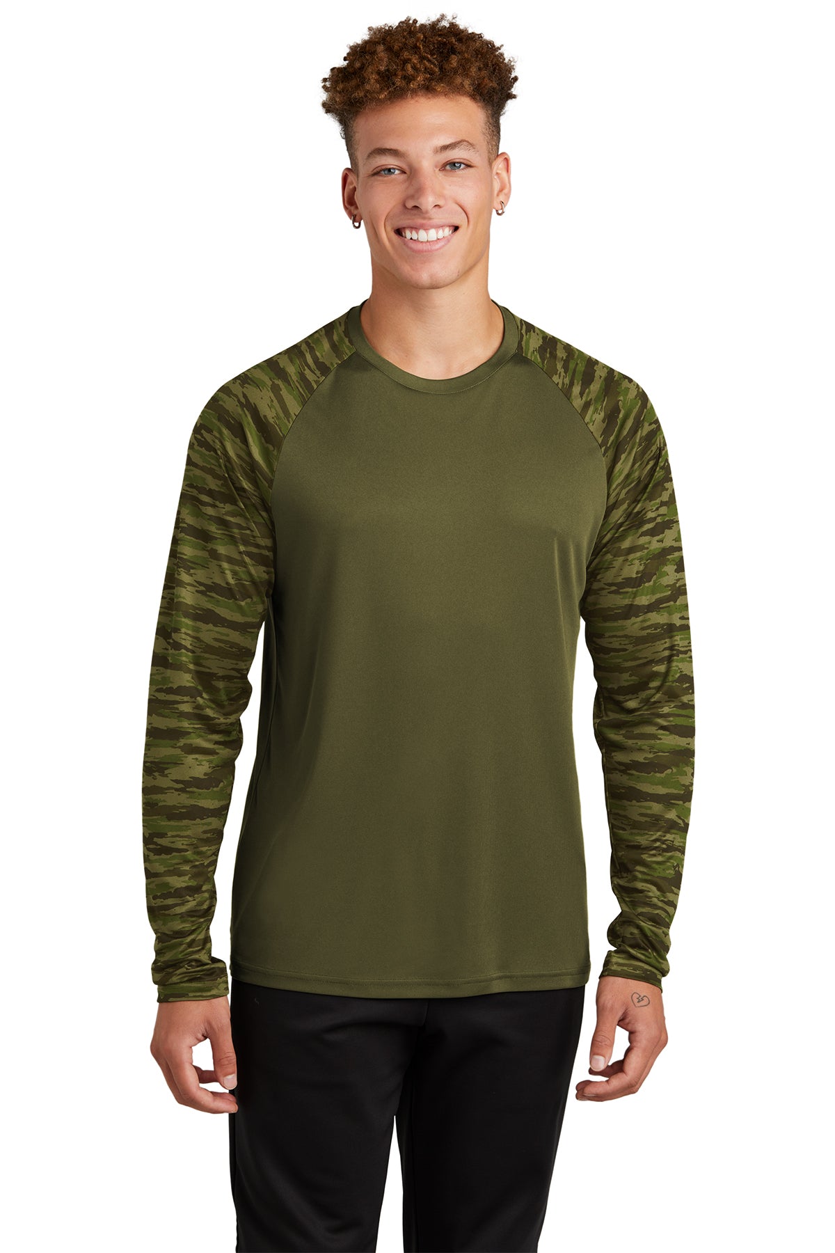 Sport-Tek® Drift Camo Colorblock Long Sleeve Tee