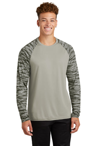 Sport-Tek® Drift Camo Colorblock Long Sleeve Tee