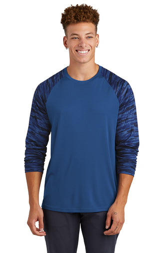 Sport-Tek® Drift Camo Colorblock Long Sleeve Tee