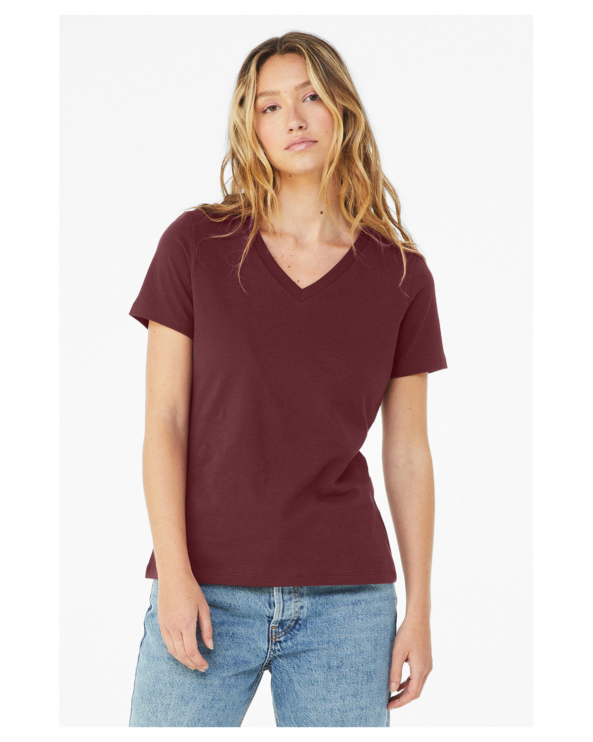 Bella + Canvas Ladies' Relaxed Jersey V-Neck T-Shirt