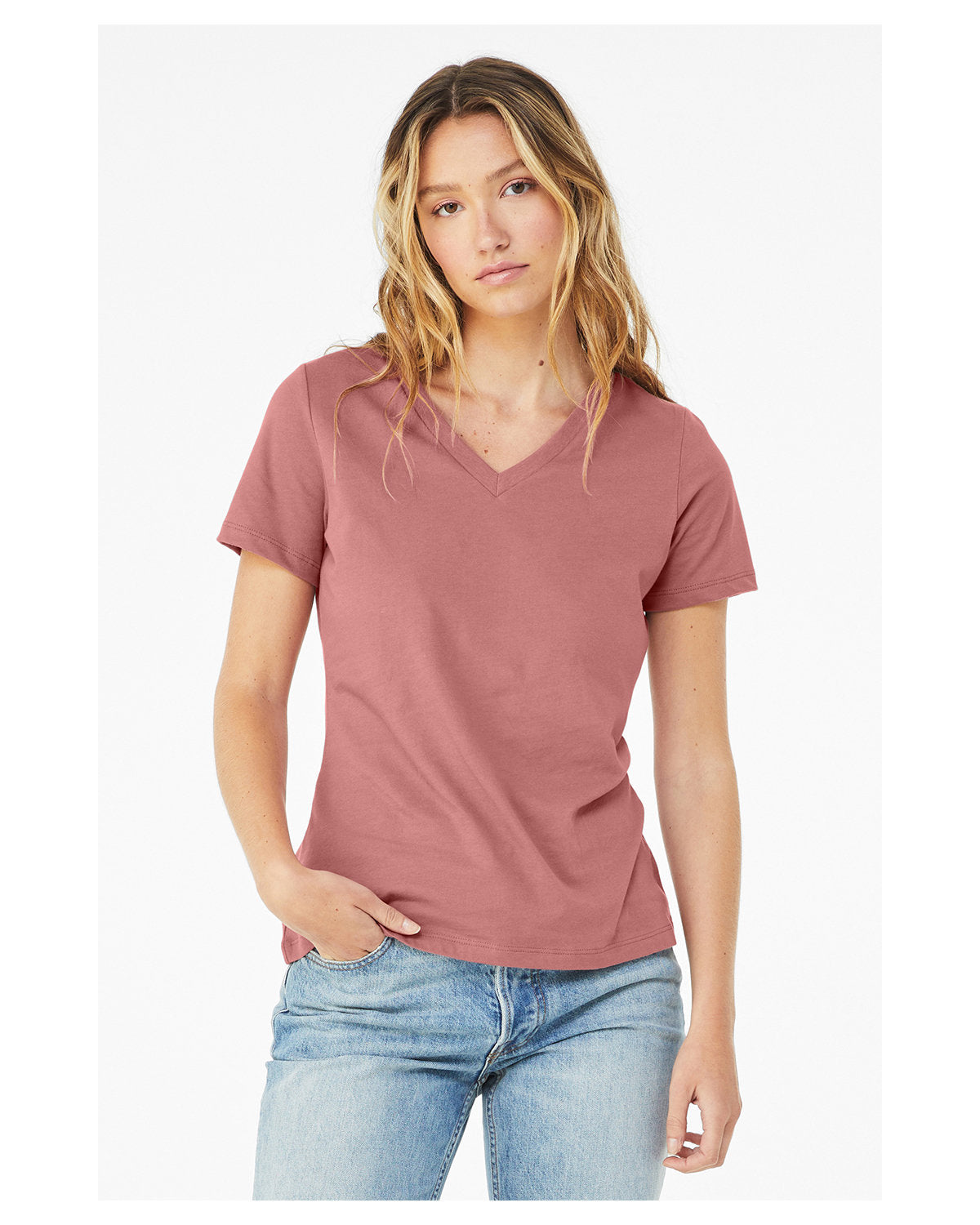 Bella + Canvas Ladies' Relaxed Jersey V-Neck T-Shirt