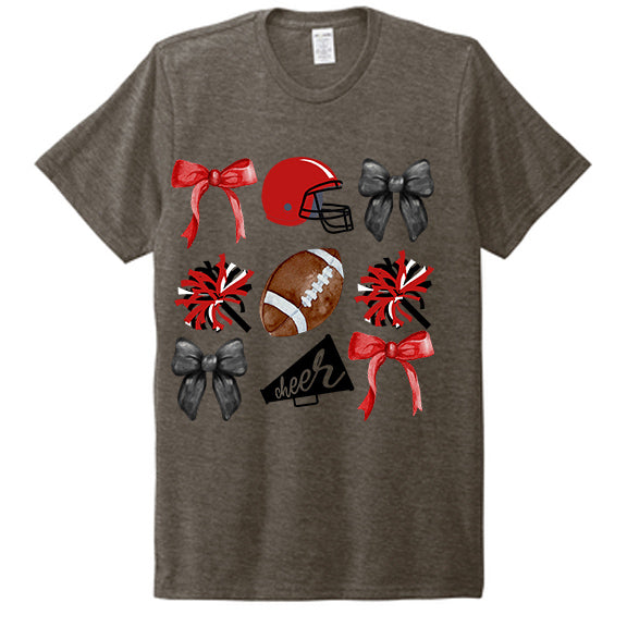 Allmade® Unisex Tri-Blend Tee - Football & Bows