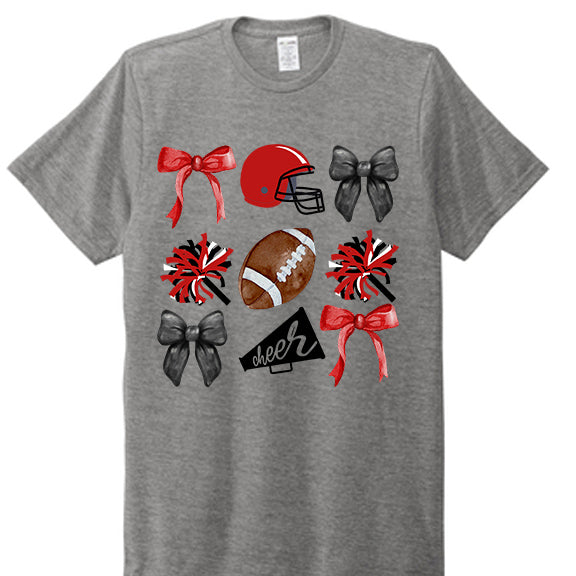 Allmade® Unisex Tri-Blend Tee - Football & Bows