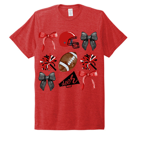 Allmade® Unisex Tri-Blend Tee - Football & Bows