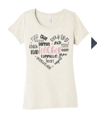 Teachers Heart - BELLA+CANVAS ® Women’s Triblend Short Sleeve Tee