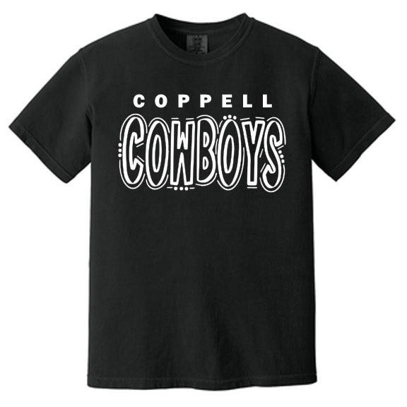 Comfort Colors ® Heavyweight Ring Spun Tee - Coppell Cowboys White with Dots