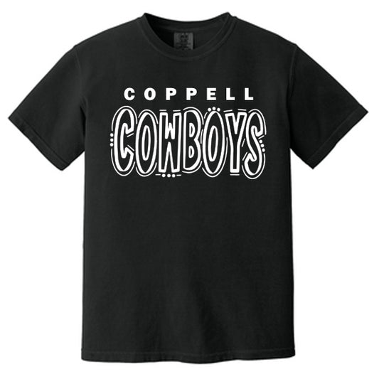 Comfort Colors ® Heavyweight Ring Spun Tee - Coppell Cowboys White with Dots