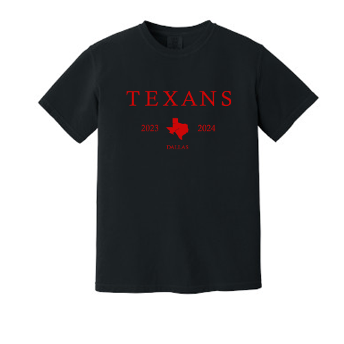 Dallas Texans - Comfort Colors ® Heavyweight Ring Spun Tee - Dallas Texans with Dallas Texans stacked graphic