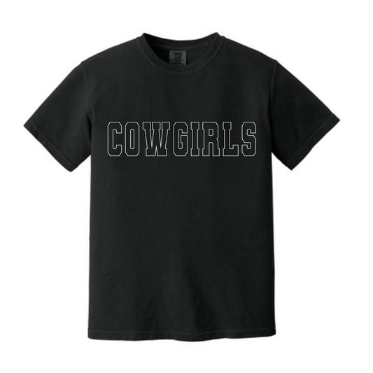 Comfort Colors® Heavyweight Ring Spun Tee - Cowgirls/Cowboys White Outline
