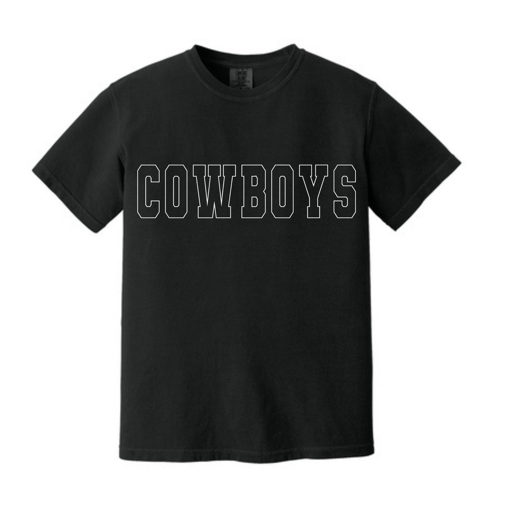 Youth Comfort Colors® Heavyweight Ring Spun Tee - Cowgirls/Cowboys White Outline