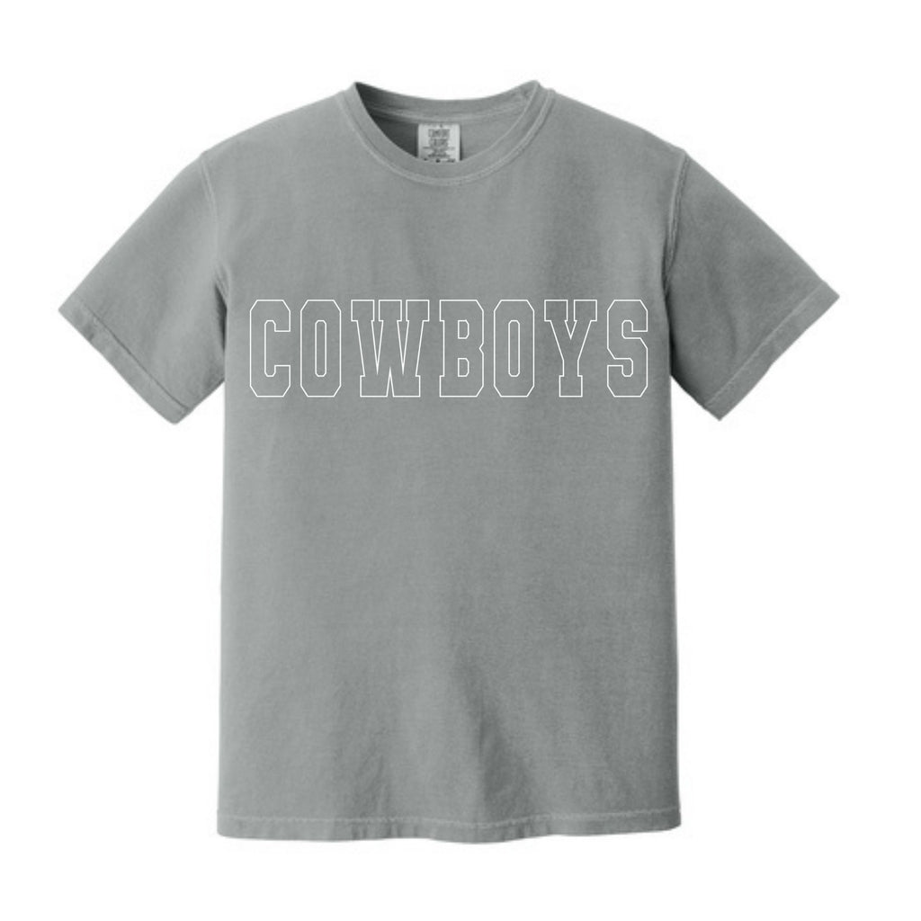Youth Comfort Colors® Heavyweight Ring Spun Tee - Cowgirls/Cowboys White Outline