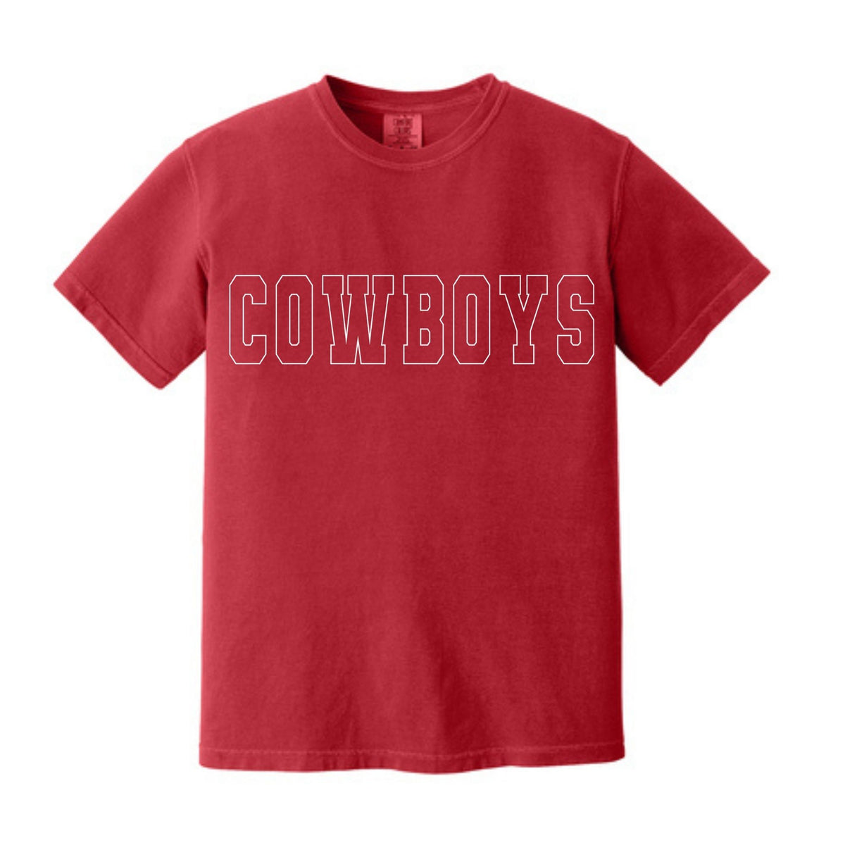 Comfort Colors® Heavyweight Ring Spun Tee - Cowgirls/Cowboys White Outline