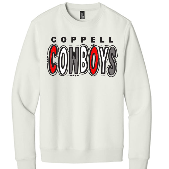 Comfort Colors® Lightweight Crewneck Sweatshirt - Cowboys with Dots