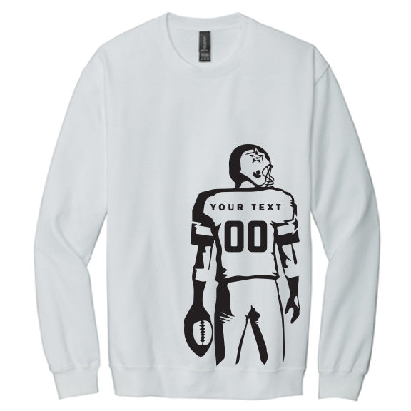 Gildan® Softstyle® Crewneck Sweatshirt - Personalized Football Player