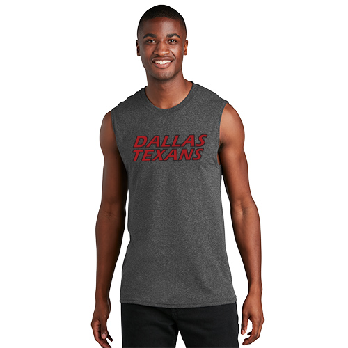 Dallas Texans Port & Company® Core Cotton Sleeveless  - Stacked Texans graphic