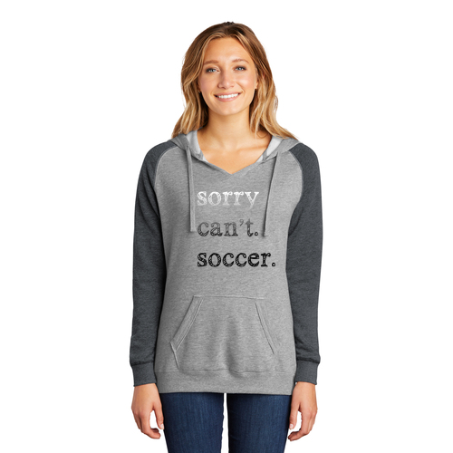 Dallas Texans - District ® Women’s Lightweight Fleece Raglan Hoodie Brand with Sorry Can't. Soccer Gradient