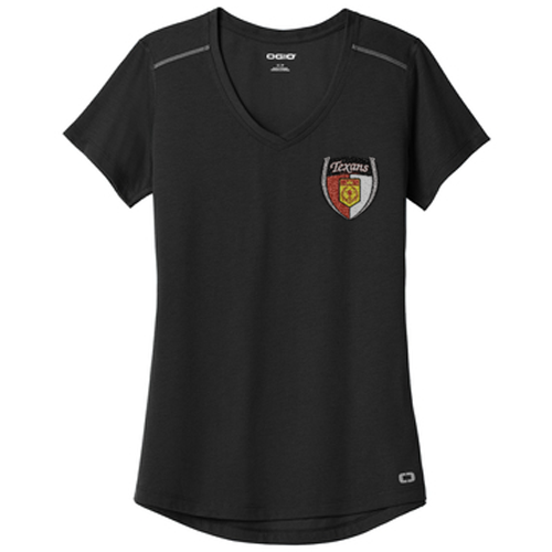 Dallas Texans - OGIO ® Ladies Peak V-Neck Tee - Vintage Crest Pocket