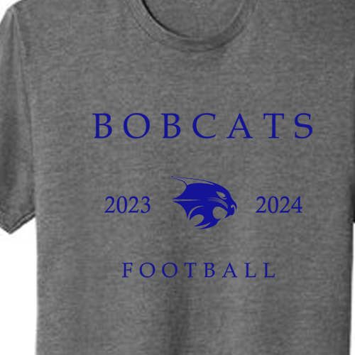 Trophy Club Bobcats - District ® Perfect Weight ® Tee with Bobcat Football 2023