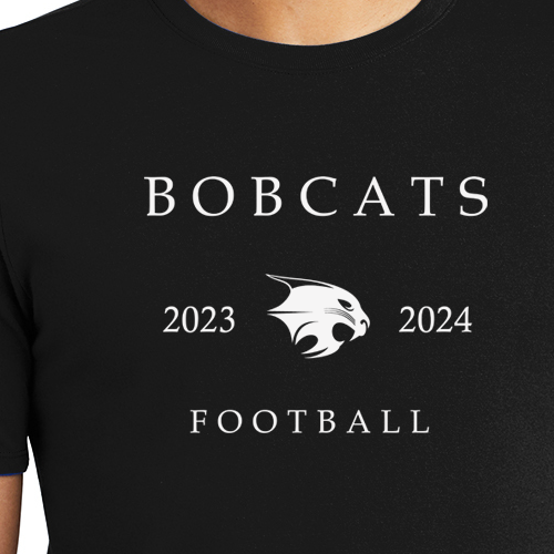 Trophy Club Bobcats - District ® Perfect Weight ® Tee with Bobcat Football 2023