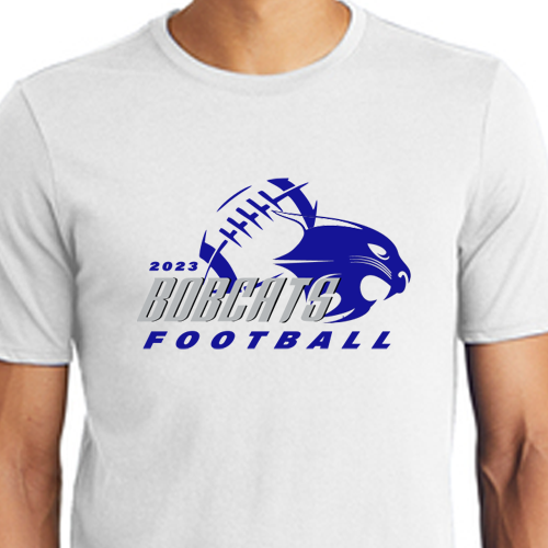 Trophy Club Bobcats - District ® Perfect Weight ® Tee with Bobcat Football Graphic