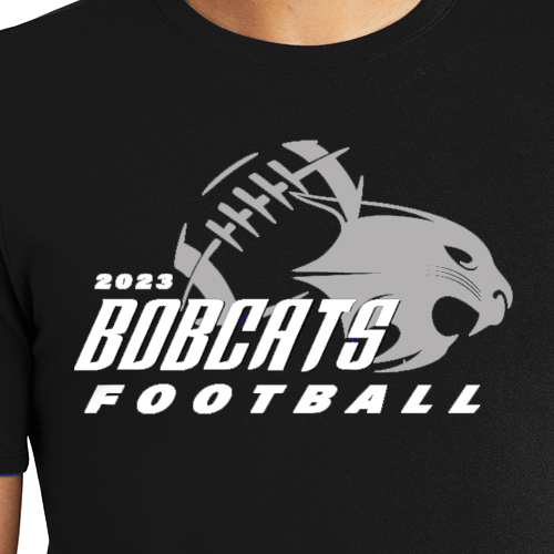 Trophy Club Bobcats - District ® Perfect Weight ® Tee with Bobcat Football Graphic