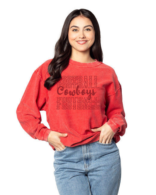 Ladies' Corded Crew Sweatshirt - Coppell Cowboys Monochromatic