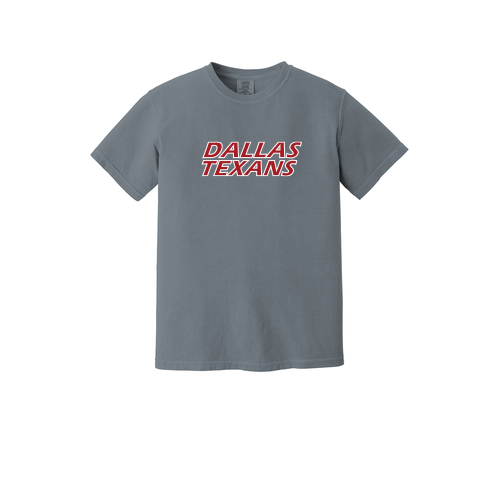 Dallas Texans - Comfort  Colors ® Heavyweight Ring Spun Tee - Dallas Texans with Stacked Texans Graphic.