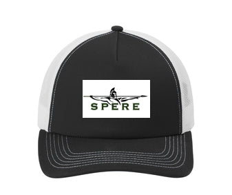 Port Authority® Low-Profile Snapback 5-Panel Trucker Cap - Spere Blk/White