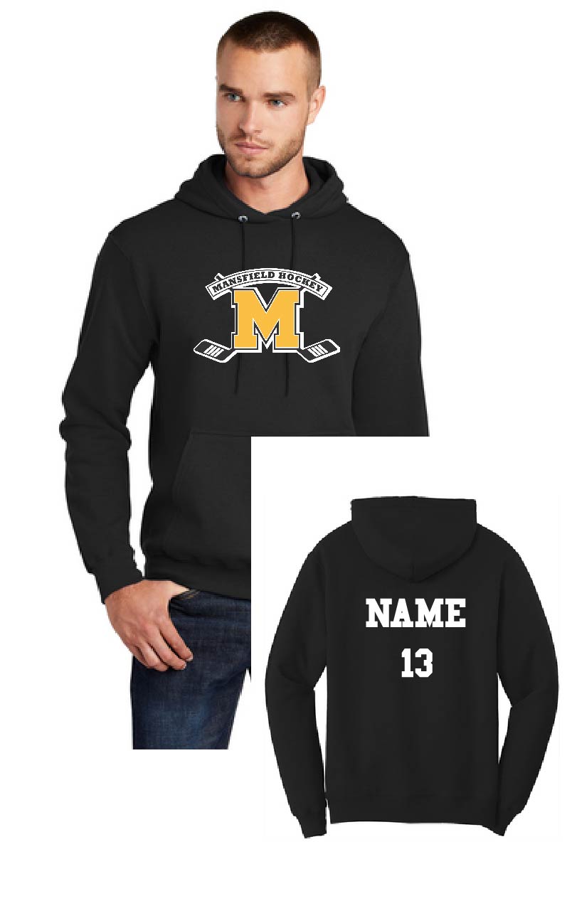 Mansfield Hockey Hoodie Front and Back