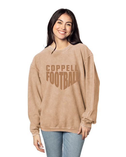 Ladies' Corded Crew Sweatshirt - Coppell Football Monochromatic