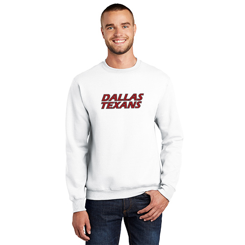 Dallas Texans - Port & Company® Essential Fleece Crewneck Sweatshirt - stacked logo