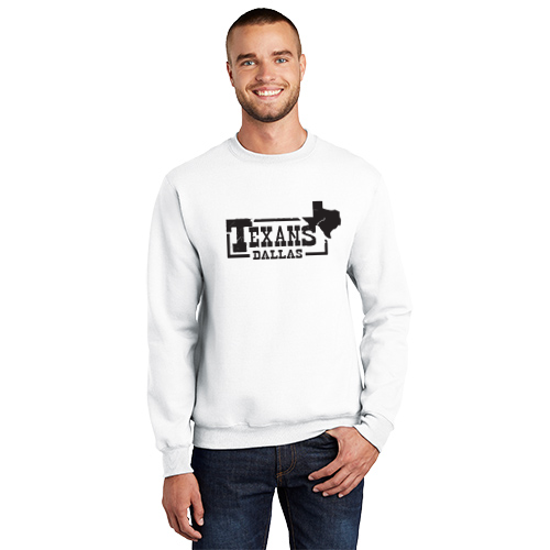 Dallas Texans - Port & Company® Essential Fleece Crewneck Sweatshirt - Branded Texans graphic