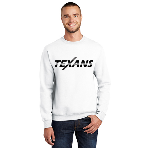 Dallas Texans - Port & Company® Essential Fleece Crewneck Sweatshirt - Texans Extended Graphic