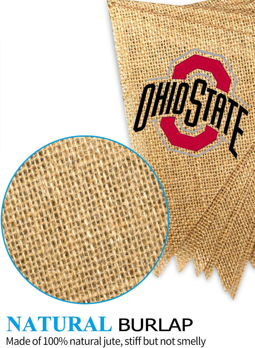 Personalized Natural Burlap Pennant Flags