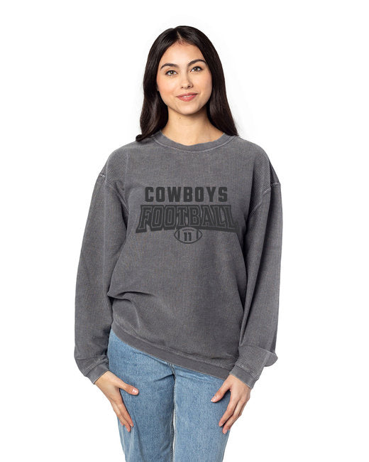 Ladies' Corded Crew Sweatshirt - Coppell Cowboys Bold Monochromatic