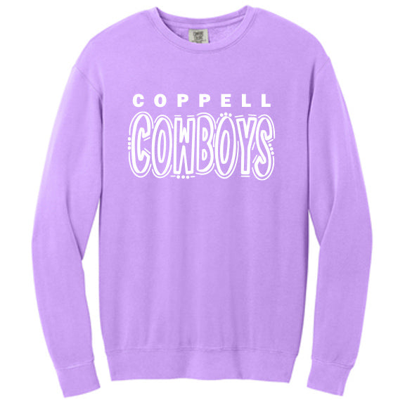 Comfort Colors® Lightweight Crewneck Sweatshirt - Cowboys with Dots