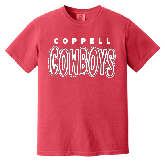 Comfort Colors ® Heavyweight Ring Spun Tee - Coppell Cowboys White with Dots