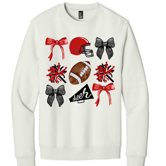 Allmade® Unisex Tri-Blend Long Sleeve Tee - Football & Bows