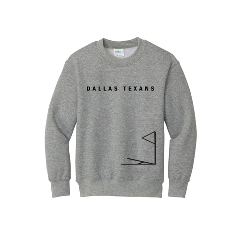 Dallas Texans Port & Company Youth Core Fleece Crewneck Sweatshirt with Corner Kick graphic