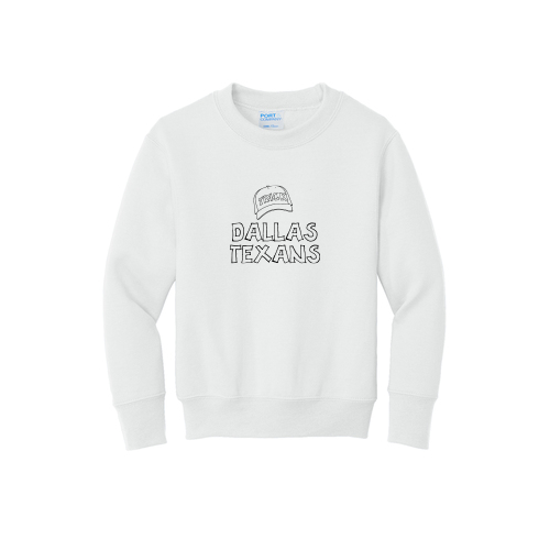 Dallas Texans Port & Company Youth Core Fleece Crewneck Sweatshirt with Hat Trick Logo