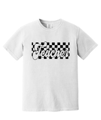 Checkerboard Teacher - Comfort Colors