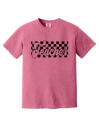 Checkerboard Teacher - Comfort Colors